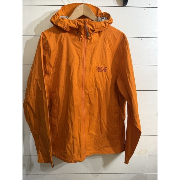 Mountain Hardwear Finder Rain Jacket Men's Large Orange Dry.Q Gorpcore Anorak